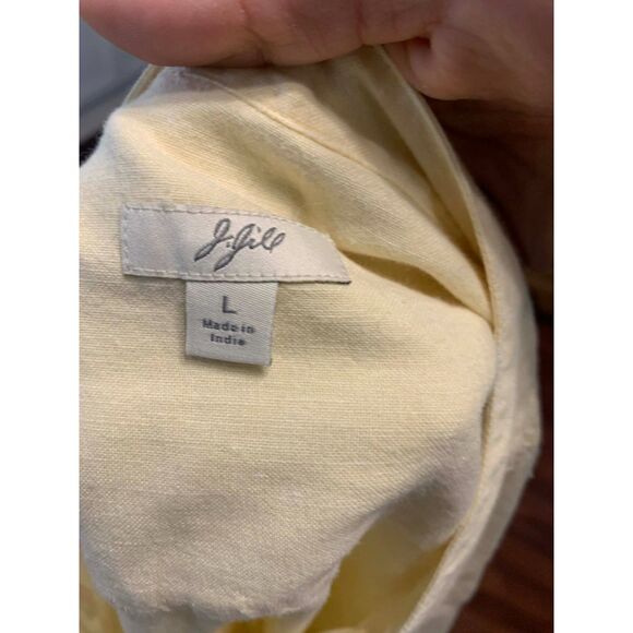 J. Jill Butter Yellow Everyday Linen Blend Button Front Shirt, size L - Picture 5 of 5